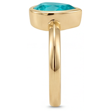Paraiba Tourmaline Gemstone Ring 1.25-ct 14K Yellow Gold – profile view