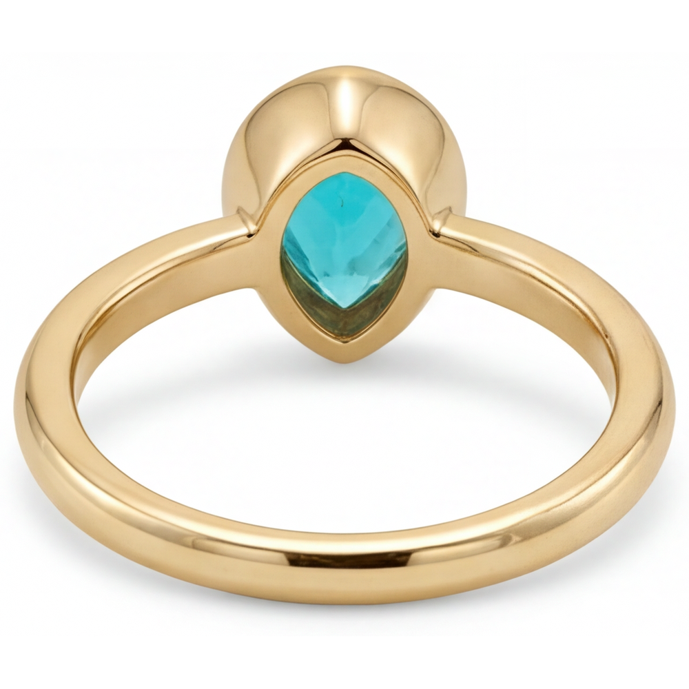 Elegant Paraiba Tourmaline Gemstone Ring 1.25 ct – back view