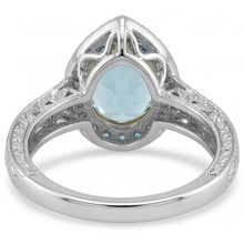Natural Paraiba Tourmaline Halo Engagement Ring – profile view