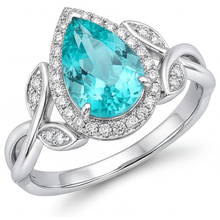 Authentic Paraiba Tourmaline Halo Engagement Ring – main view