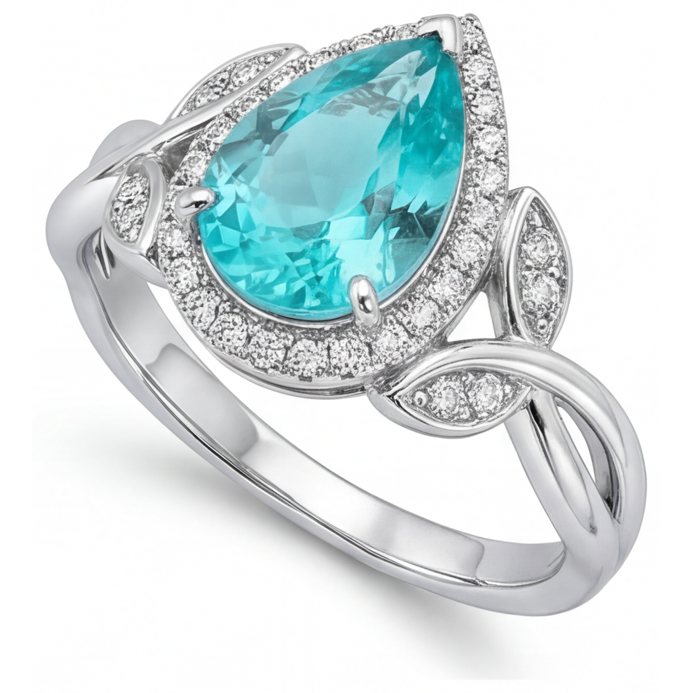 Handmade Halo Engagement Ring 3.25 ct – angle view
