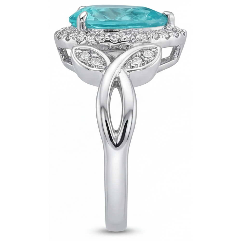 Handmade Halo Engagement Ring 3.25 ct – top view
