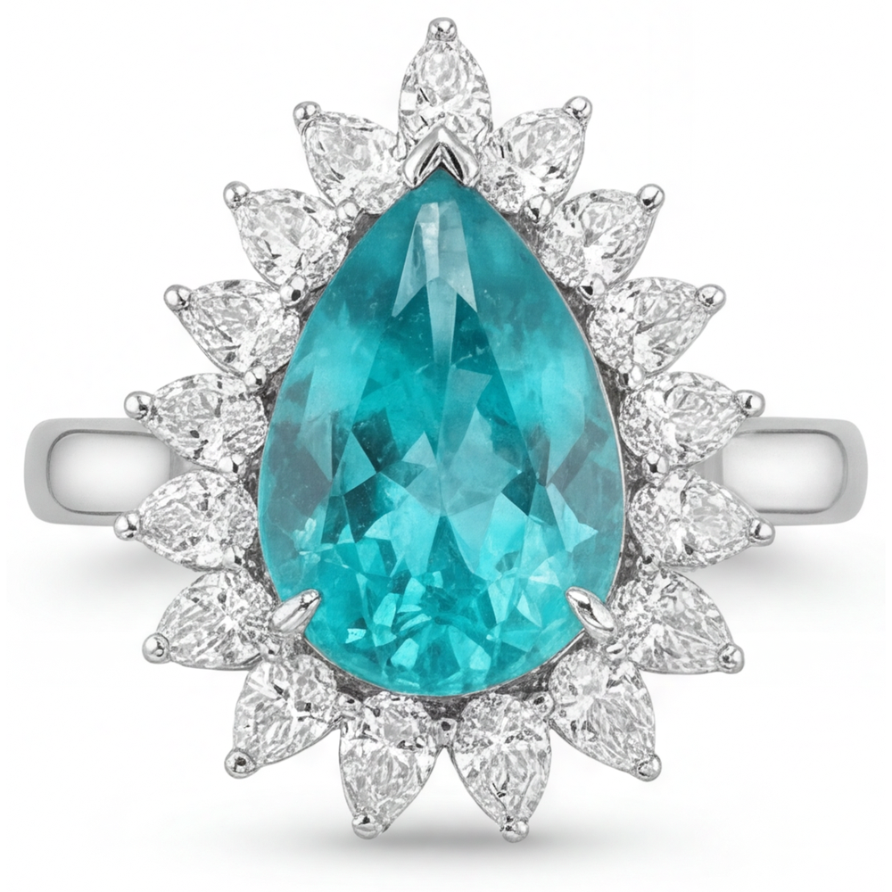 Refined Halo Engagement Ring 5 ct – front view