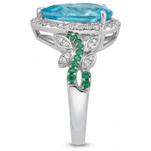 Real Paraiba Tourmaline Halo Engagement Ring – back view