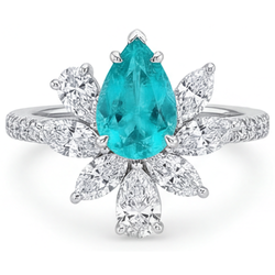 Handcrafted Halo Ring with VVS Paraiba Tourmaline – 1.25 ct