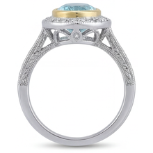 Paraiba Tourmaline Halo Ring 1.75-ct 14 Karat Two Tone Gold – back view