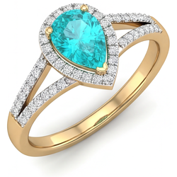 Paraiba Tourmaline Halo Setting Ring – VVS Clarity 2 ct 14 Karat