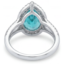 Paraiba Tourmaline Halo Setting Ring 5.25-ct 14 Karat White Gold – profile view
