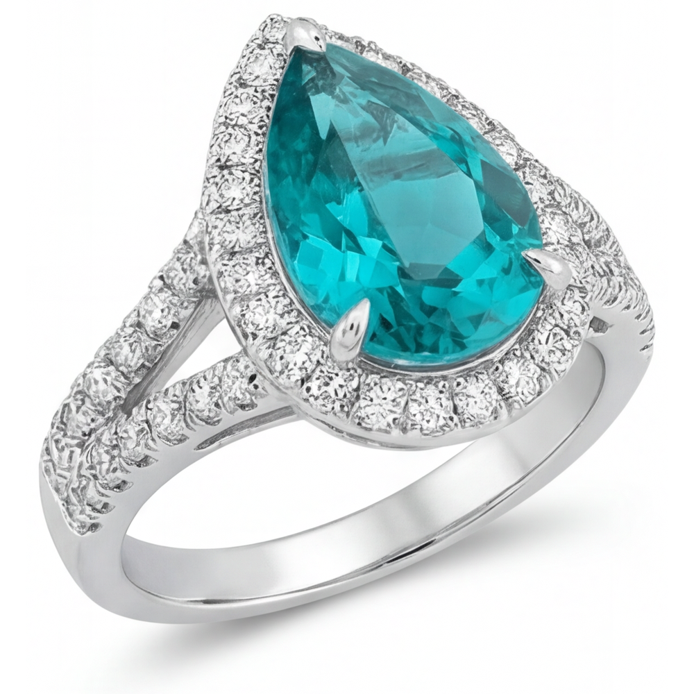 Custom Halo Setting Ring 5.50 ct – side view