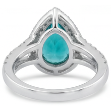 Paraiba Tourmaline Halo Setting Ring 5.50-ct 14K White Gold – top view