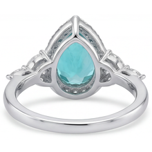 Paraiba Tourmaline Precious Stone Ring 2.25-ct 14K White Gold – top view