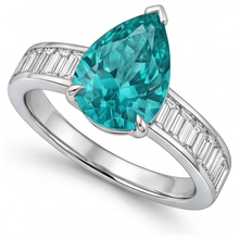 Earth-Mined Paraiba Tourmaline Precious Stone Ring 2.50 ct 14K White Gold – side view