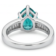Earth-Mined Paraiba Tourmaline Precious Stone Ring 2.50 ct 14K White Gold – detail view