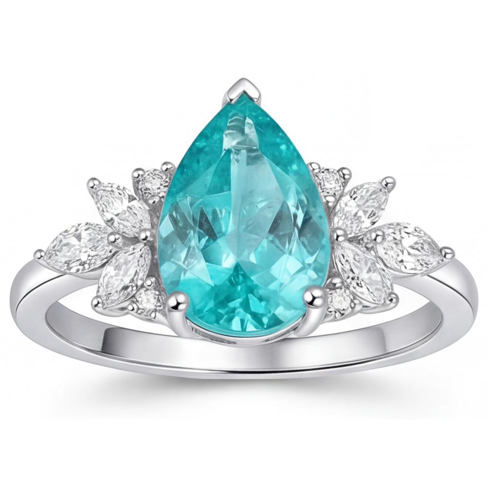 Handcrafted Precious Stone Ring 3 ct – front view