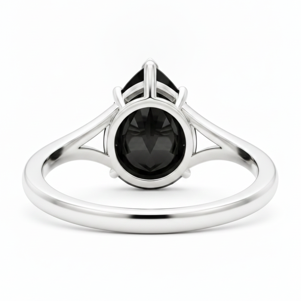 Black Hills Gold Diamond Ring 6 Carat Genuine Pear Solitaire Cathedral 14K White