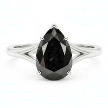Black Hills Gold Diamond Ring 6 Carat Genuine Pear Solitaire Cathedral 14K White
