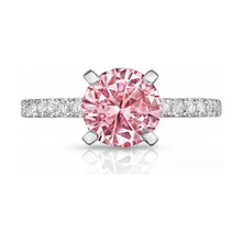 Pink Diamond Anniversary Ring 1.66 Carat Round