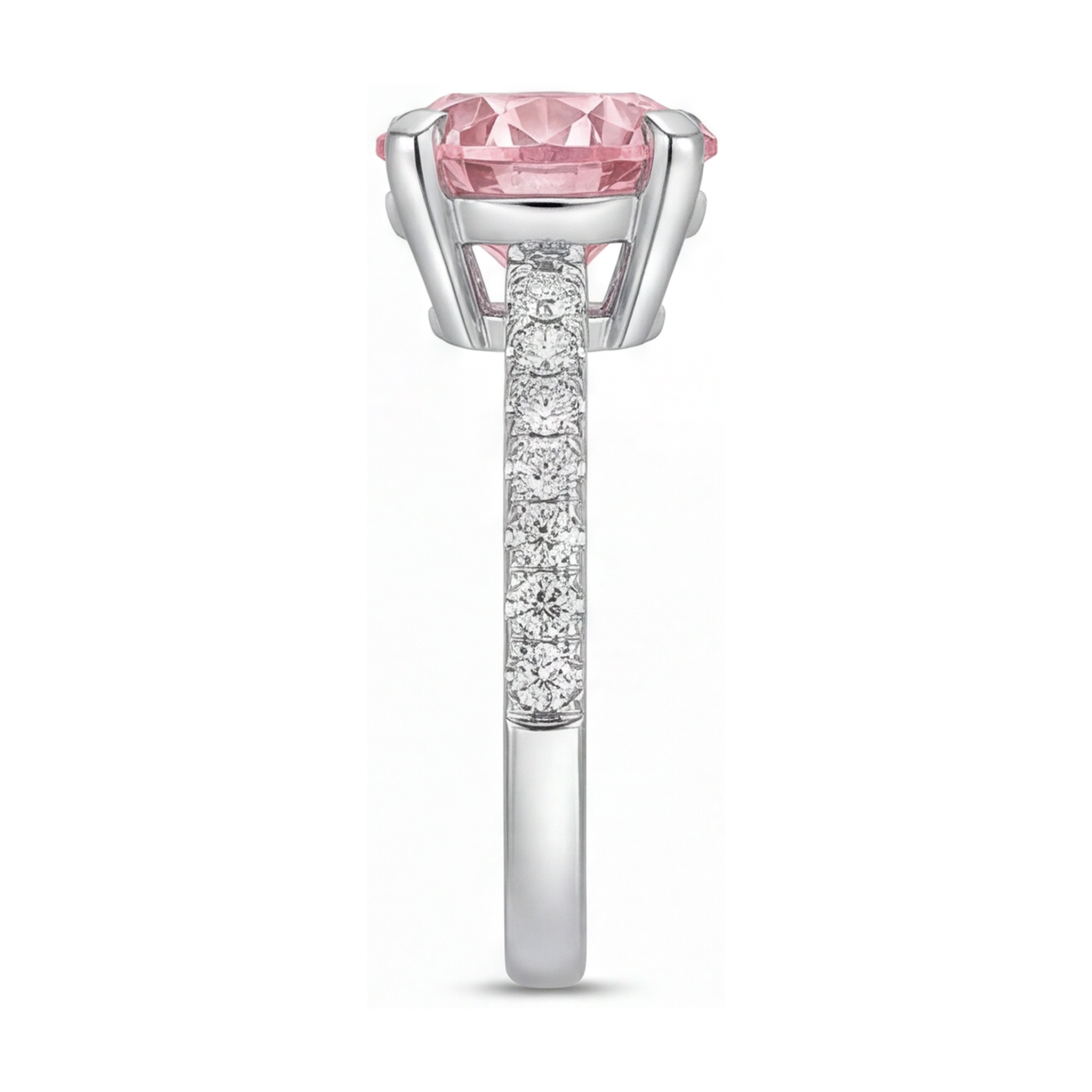 Pink Diamond Anniversary Ring 1.66 Carat Round
