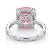 Pink Diamond Anniversary Ring 4.4 Carat Cushion