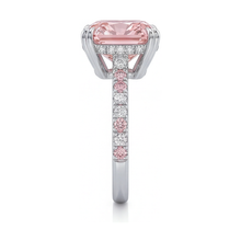 Pink Diamond Anniversary Ring 4.4 Carat Cushion
