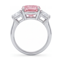 Pink Diamond Anniversary Ring 4.5 Carat Cushion