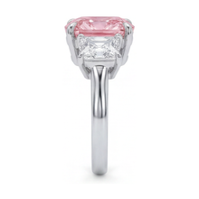 Pink Diamond Anniversary Ring 4.5 Carat Cushion