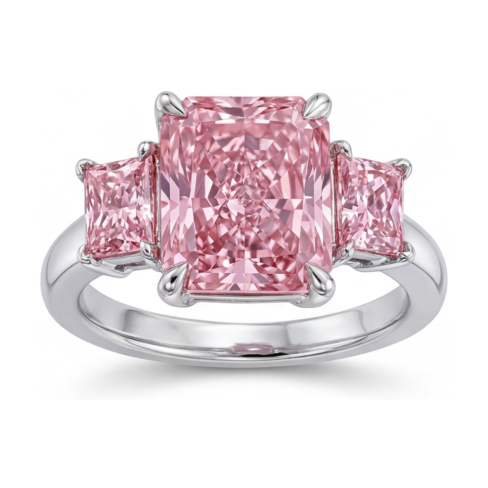 Pink Diamond Anniversary Ring 4.9 Carat Radiant
