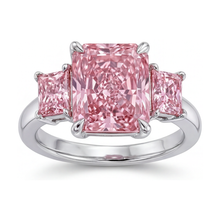 Pink Diamond Anniversary Ring 4.9 Carat Radiant