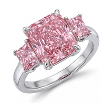 Pink Diamond Anniversary Ring 4.9 Carat Radiant