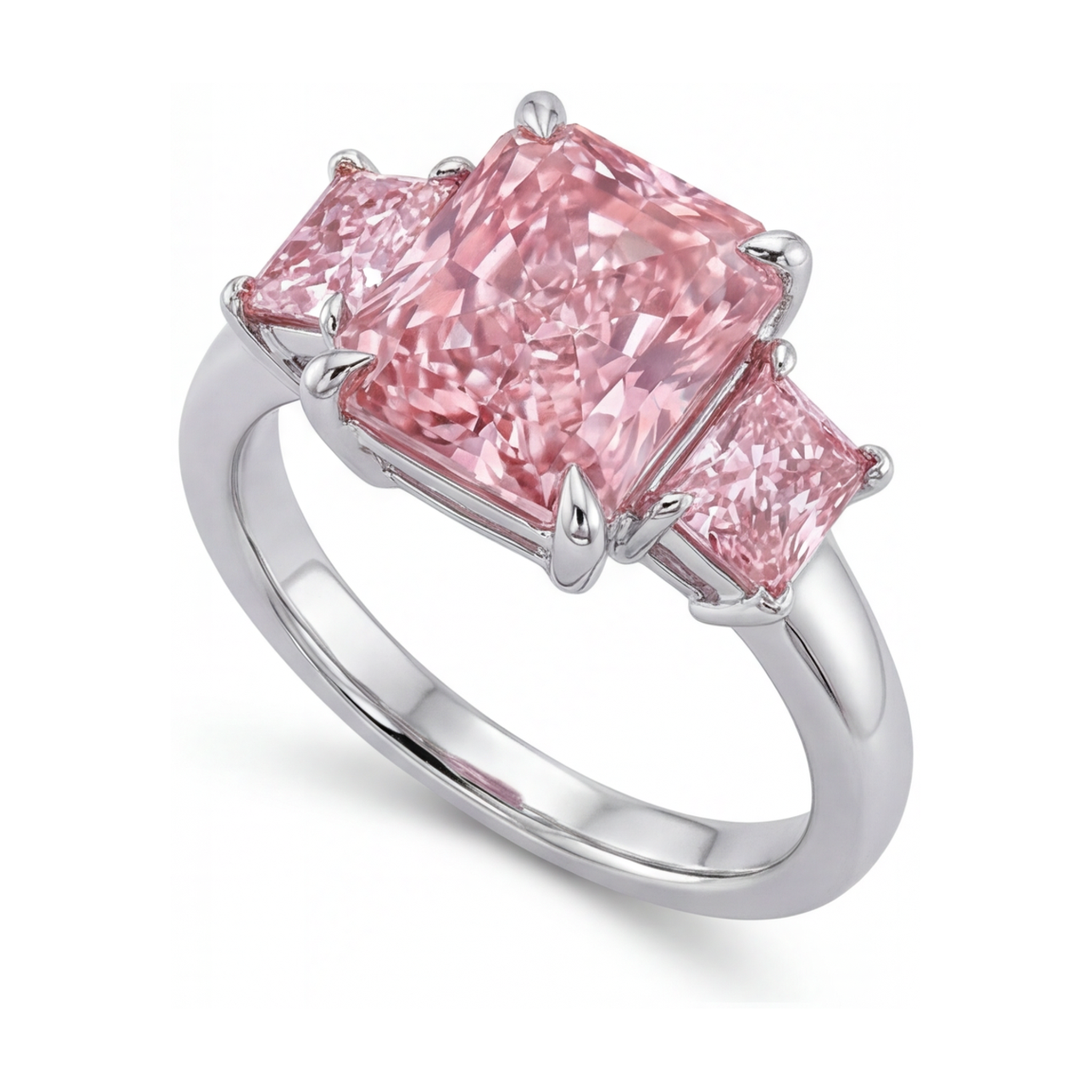 Pink Diamond Anniversary Ring 4.9 Carat Radiant