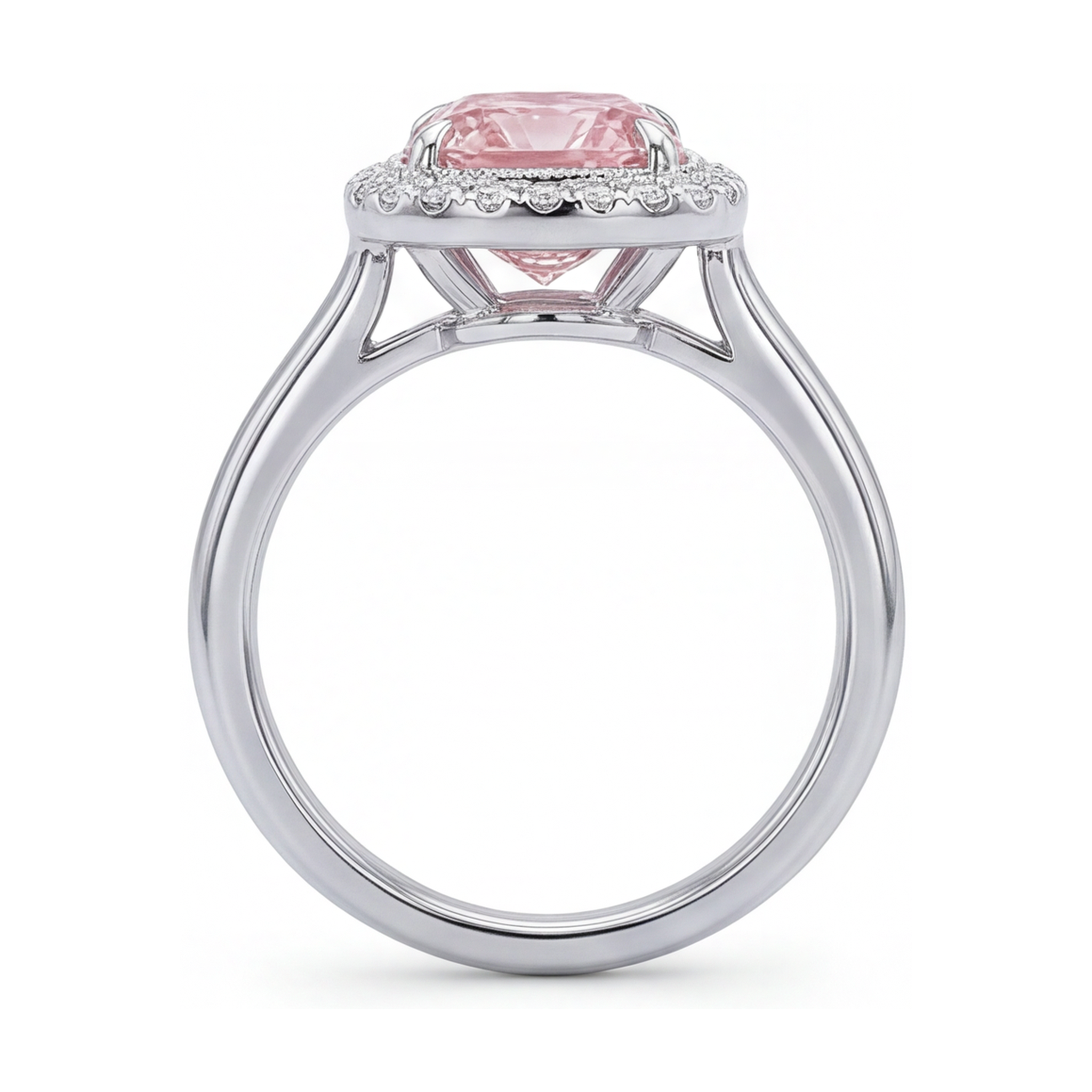 Pink Diamond Engagement Ring 1.21 Carat Cushion