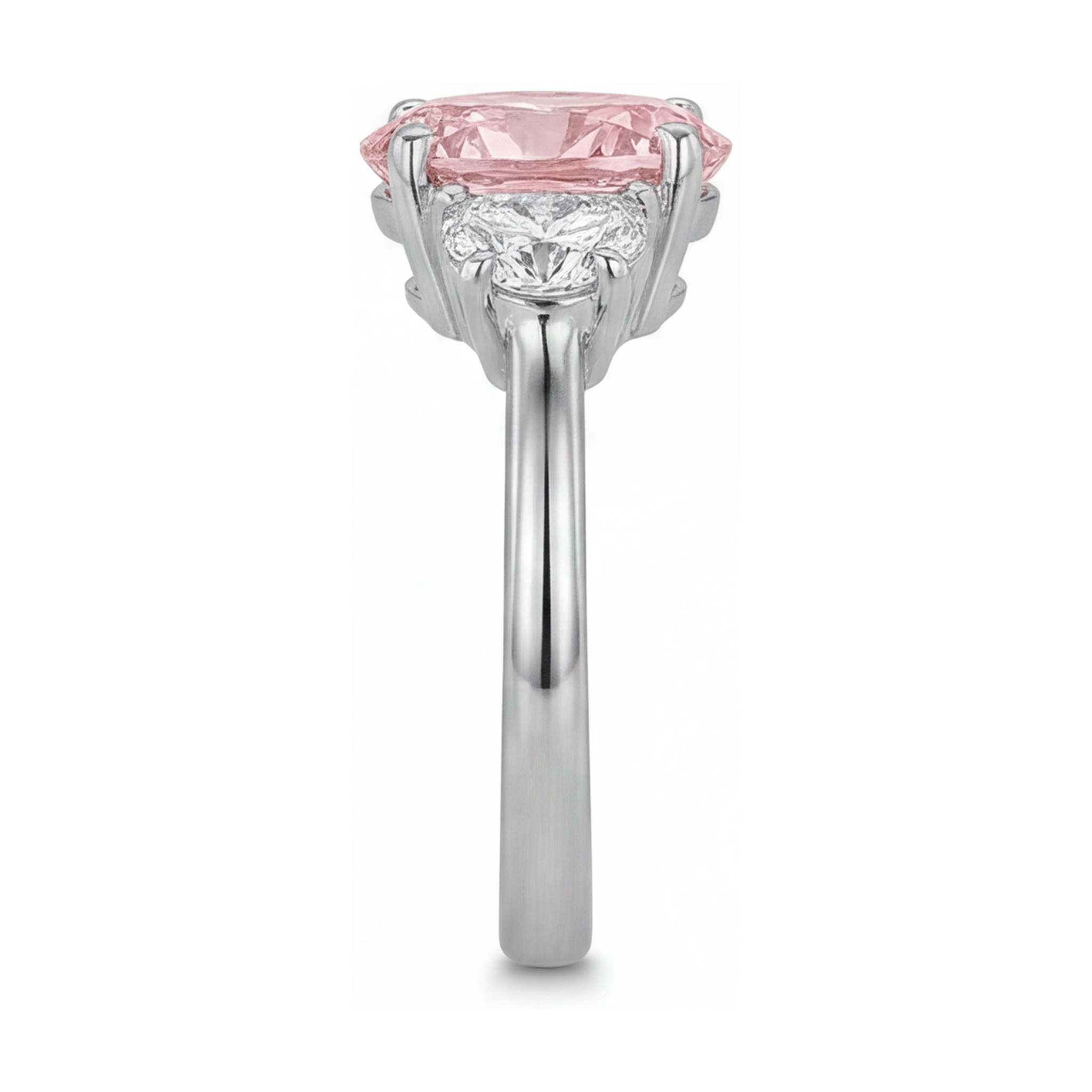 Pink Diamond Engagement Ring 2.7 Carat Oval