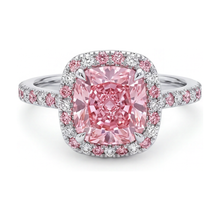 Pink Diamond Engagement Ring 3.2 Carat Cushion