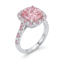 Pink Diamond Engagement Ring 3.2 Carat Cushion
