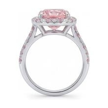 Pink Diamond Engagement Ring 3.2 Carat Cushion