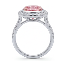 Pink Diamond Engagement Ring 3.35 Carat Cushion