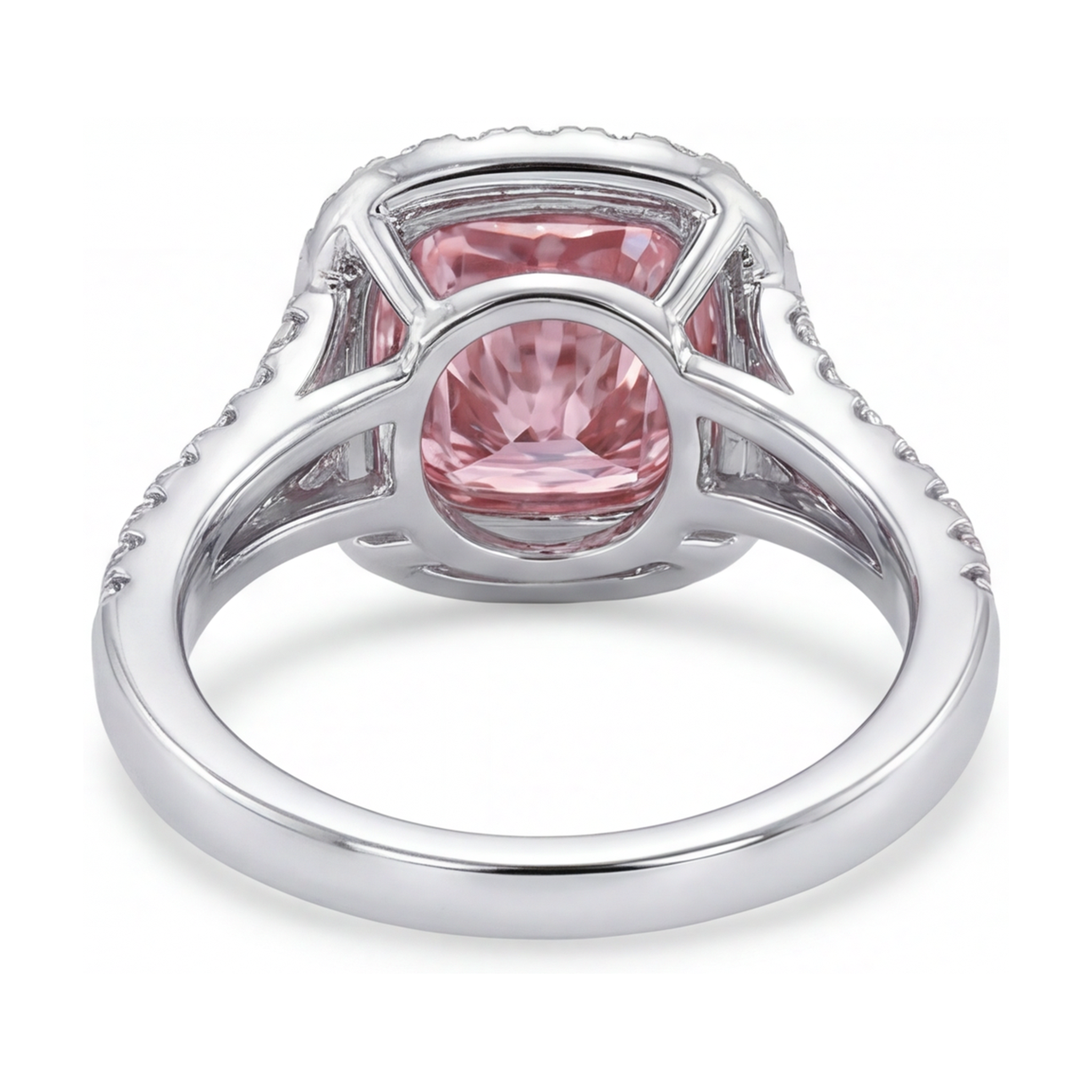Pink Diamond Engagement Ring 4.1 Carat Cushion