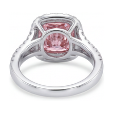 Pink Diamond Engagement Ring 4.1 Carat Cushion
