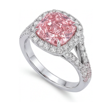Pink Diamond Engagement Ring 4.1 Carat Cushion