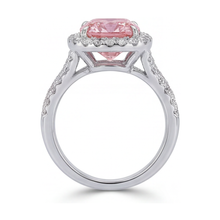 Pink Diamond Engagement Ring 4.1 Carat Cushion