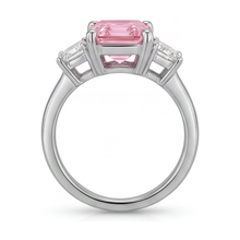 Pink Diamond Engagement Ring 4 Carat Emerald