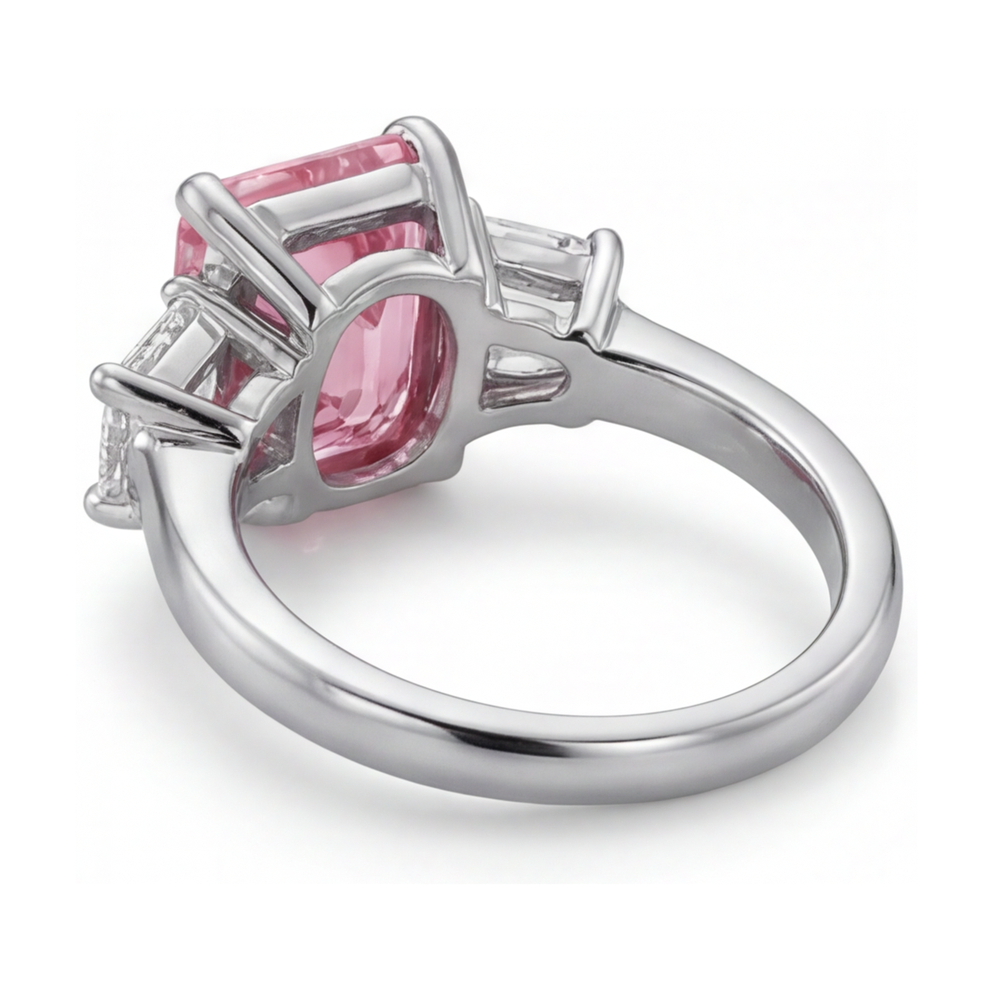 Pink Diamond Engagement Ring 4 Carat Emerald