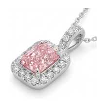 Pink Diamond Necklace 1.22 Carat Radiant