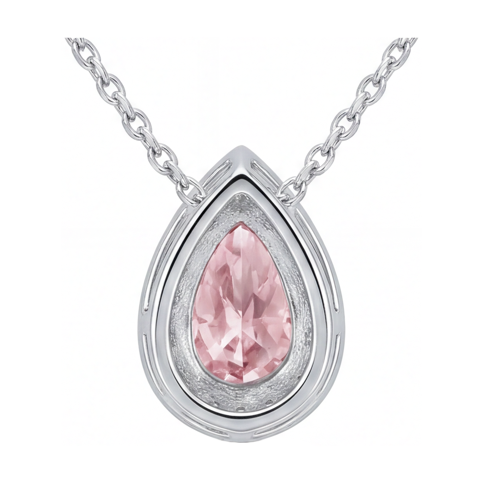 Pink Diamond Necklace 1.9 Carat Pear