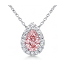 Pink Diamond Necklace 1.9 Carat Pear