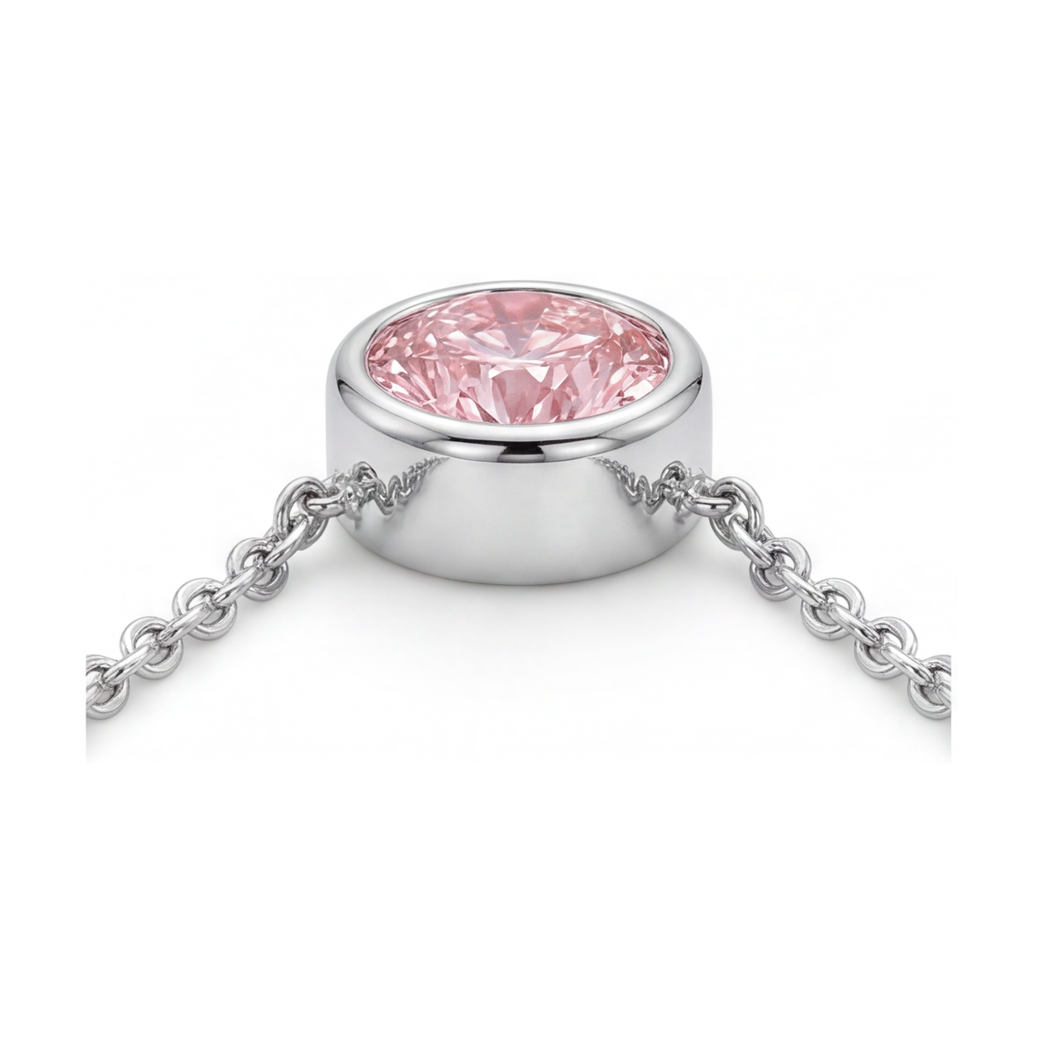 Pink Diamond Necklace 2.5 Carat Round