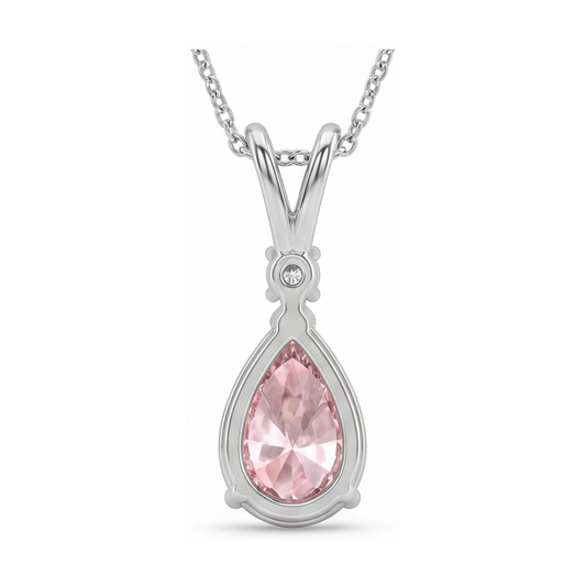 Pink Diamond Necklace 3.15 Carat Pear