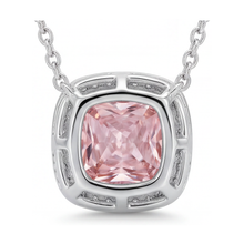 Pink Diamond Necklace 3.5 Carat Cushion