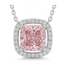 Pink Diamond Necklace 3.5 Carat Cushion