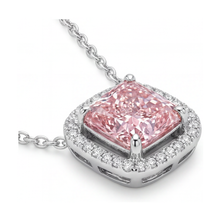 Pink Diamond Necklace 3.5 Carat Cushion